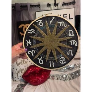 NWT zodiac beaded Hanging Wall Sign Picture Wall Art/tapestry,Tabletop Decor